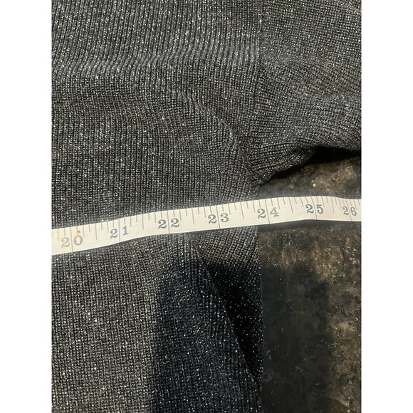 Eileen Fisher Merino Sparkle Wool Boxy Holiday Sweater L Black - Picture 6 of 8